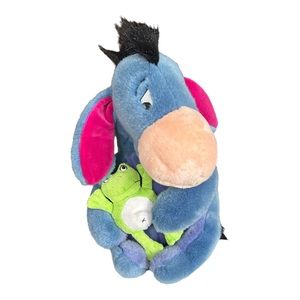 Eeyore with Frog Stuffie‎ friend Disney Store Original 12” Plush Stuffie